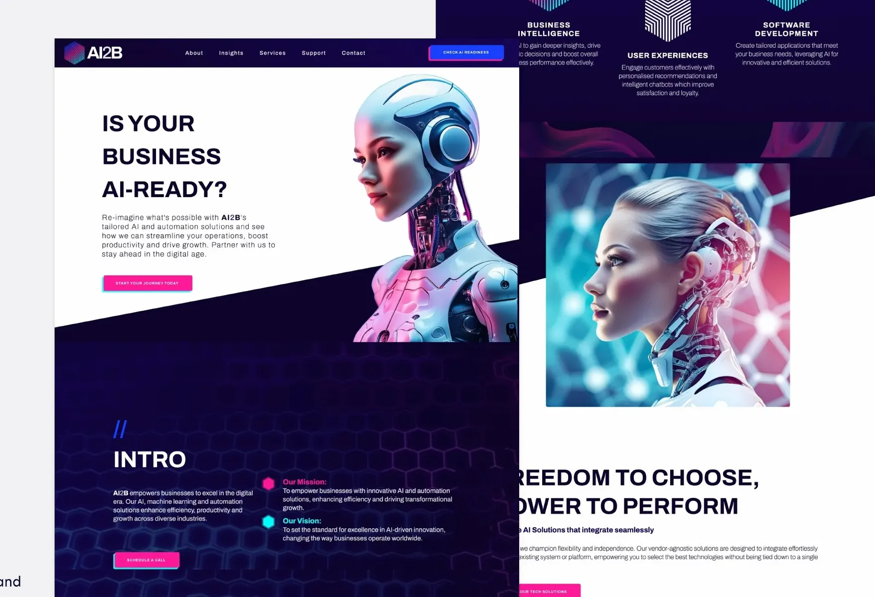 AI2B website pages